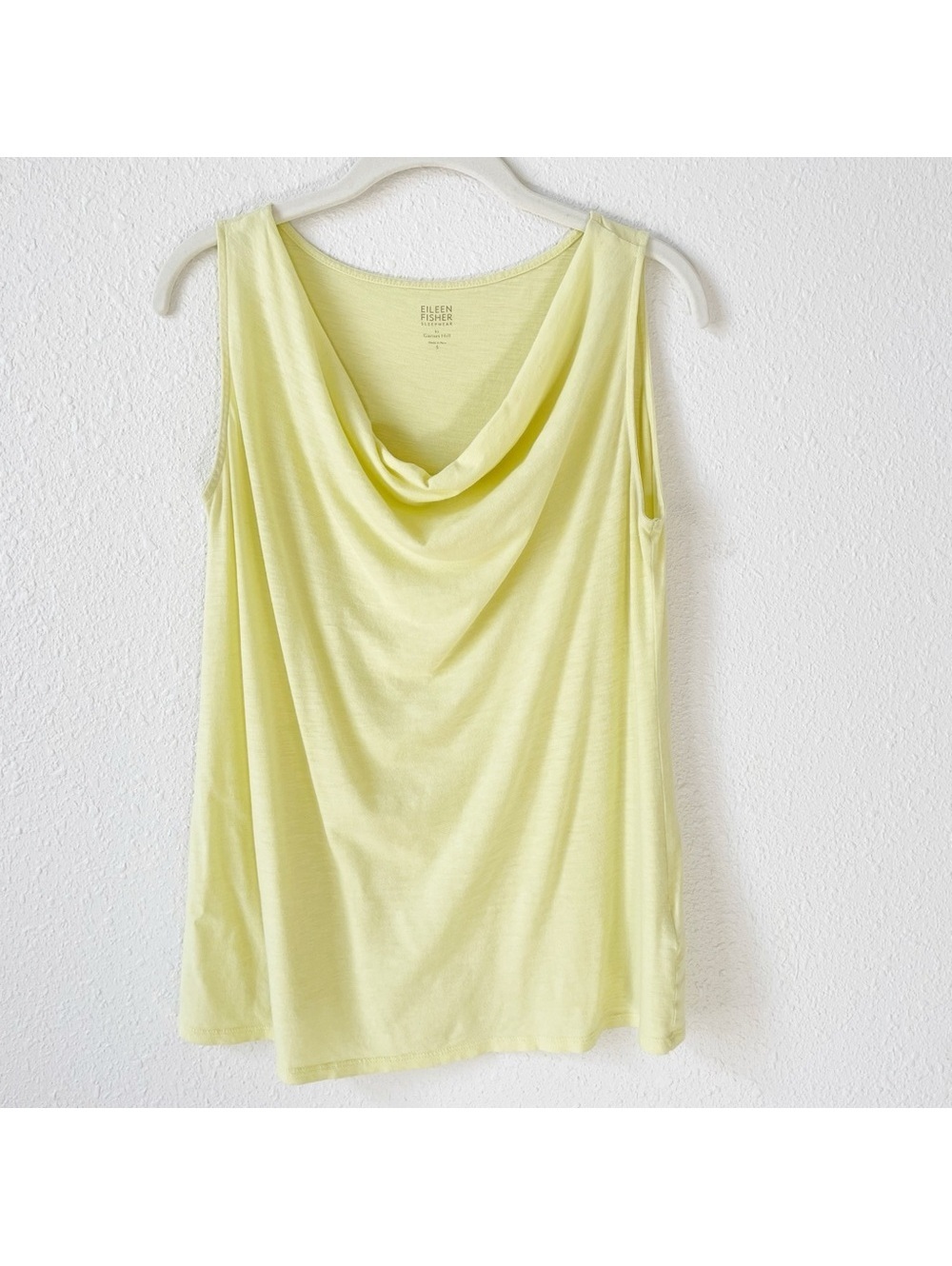 Eileen Fisher Sleepwear By Garnet Hill 100% Organic Cotton Cowl Neck Tank Small